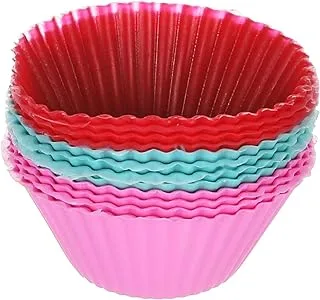 Generic Pantry elements silicone baking cups - set of 12 reusable cupcake liners in six vibrant colors