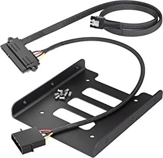 KabelDirekt 825 0.6m SSD/HDD installation frame + 30cm 22-pin SATA to 4-pin Molex power cable and 60cm 7-pin 3 data 6 Gbit/s 8 screws (crosshead) black