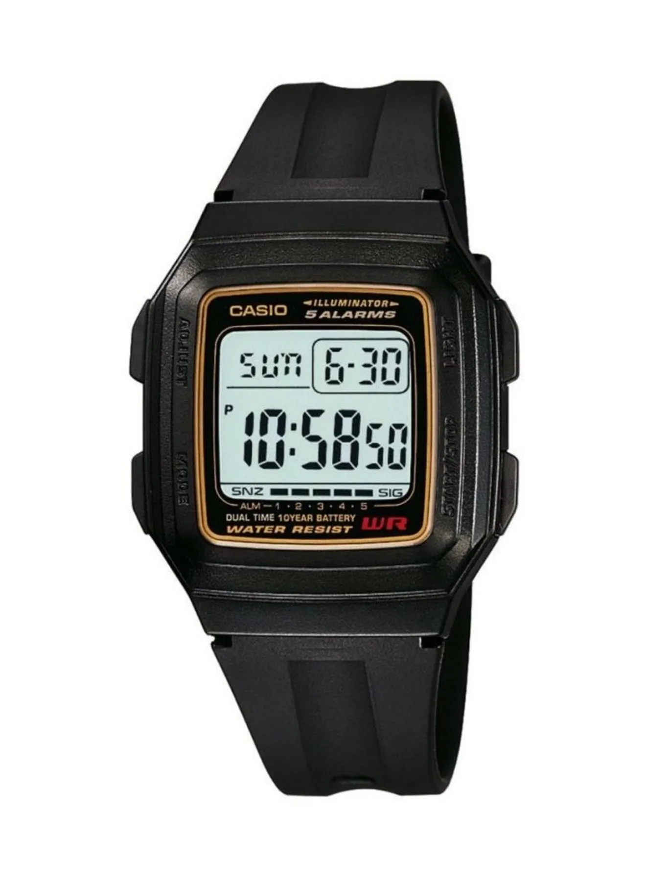 CASIO Men's Illuminator Quartz Digital Watch F-201WA-9ADF - 34 mm - Black