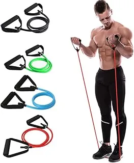 SportQ Premium Resistance Pull Rope Home Fitness Exercise Yoga Bands for Gym (120 CM, (Red Resistance 13 to 18 lbs))