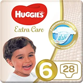 Huggies extra care diaper size 6-15+kg 28pcs - made in europe