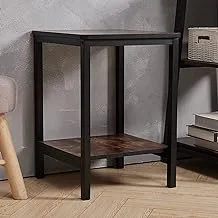 Home Gallery wooden end table with black metal legs BROWN 55x40x40 X-Large H00553