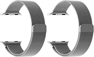 Strap watch magnetic 2 pieces for apple watch size 38/40 siliver