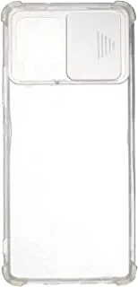 Silicone slim back cover with slide camera shield for samsung galaxy a42 5g - clear