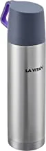 Lavita - thermos stainless steel 0.50 liter grey with two colors handle cup