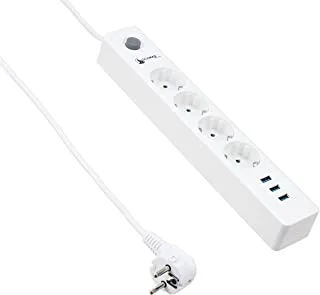 GIGAMAX PLUS Power Strip 4 Dual Output + 3 USB Output 2M - White