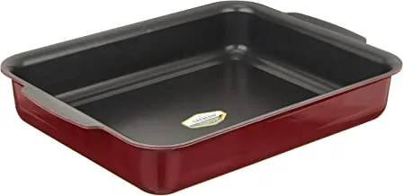 Grandeur aluminium 24x30 cm rectangular oven tray - made in turkey maroon and black