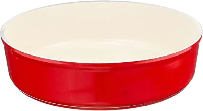 Falez Ceramic Oven Tray 30x7 4.9Lt. - Made in Turkey Red and White