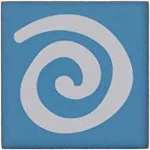 Wooden Square Coasters Swirl Design For Mugs Set Of 3 Pieces - White Blue