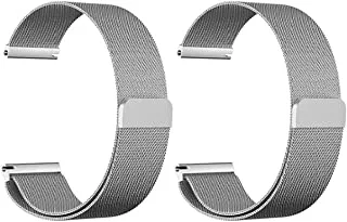 Strap watch magnetic 2 pieces for apple watch size 20 siliver