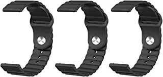 Strap watch silicone ribbed 3 pieces for apple watch size 22 black