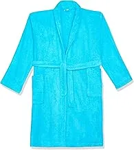 Jacquarddina Egyptian Bathrobe in Turqoisq (Egyptian Aqua) - 100% Cotton, Quick-Dry, Luxurious Comfort for Spa and Home Use