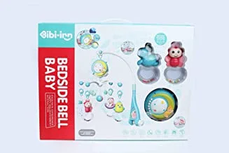 Baby bedside bell music toy - dreamful bed ring rotate with bell rattle - multi-function remote control musical baby crib mobile 360 degrees rotating,blue