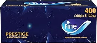 Fine Prestige 3 Ply Facial Tissue box, 400 Sheets