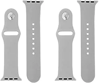 Strap Watch silicon 2 pieces For Apple Watch size 42/44 white