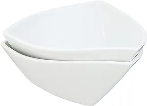 Pi Porcelain Triangle Bowl Set 2 Pieces - 20×20 cm - White