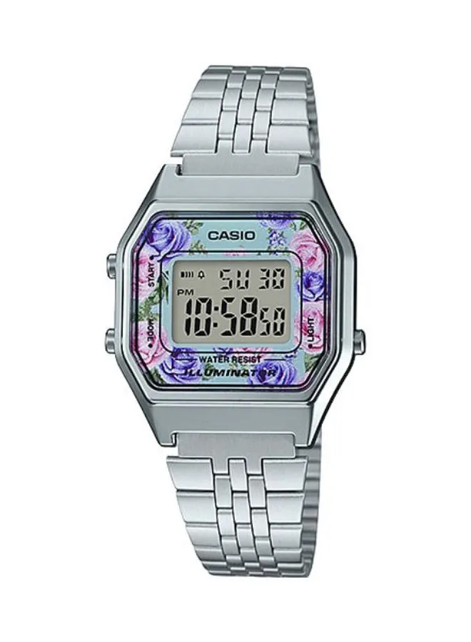 CASIO Women's Stainless Steel Digital Watch LA680WA-2CDF - 29 mm - Silver