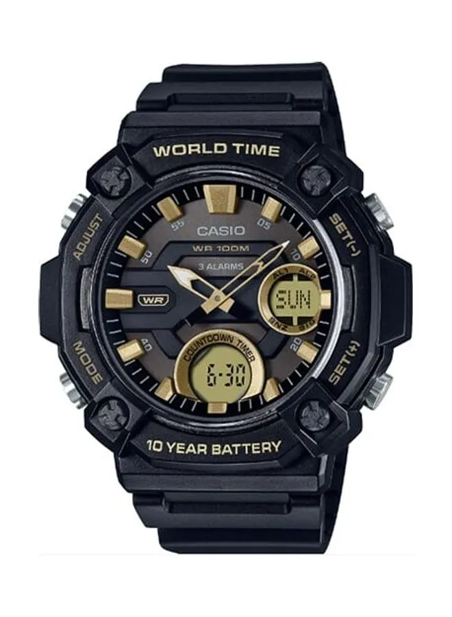 CASIO Men's Digital Analog Black Dial Resin Band Watch AEQ-120W-9AVDF