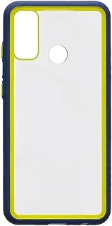 Back cover perfect slim hard case with silicone protection edges for huawei p smart 2020 - blue yellow