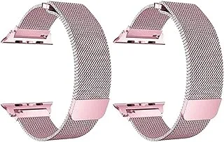 Strap watch magnetic 2pieces for apple watch size 42/44 roze gold