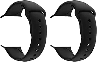 Strap Watch silicon 2 pieces For Apple Watch size 42/44 black