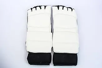 Generic Taekwondo foot gloves white and black - size small