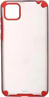 Generic Back cover modern slim hard case with silicone camera and phone protection edges for huawei y5p - red