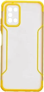 Generic Back cover slim hard case with silicone camera and phone protection edges for samsung galaxy f52 5g - yellow orange