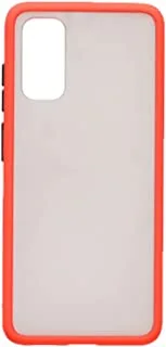 Back cover slim hard case with silicone protection edges trendy design for samsung galaxy s20 - red black