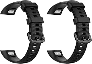 Strap watch 2 pieces for honor band 6 - black