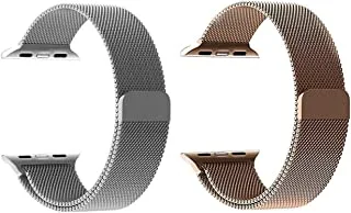 Strap watch magnetic 2 pieces for apple watch size 38/40 gold/siliver