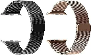 Strap watch magnetic 2 pieces for apple watch size 38/40 gold/black