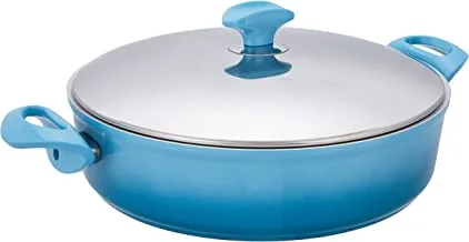 Falez ceramic cooking pot 30x7 4.9lt. - made in turkey blue and white