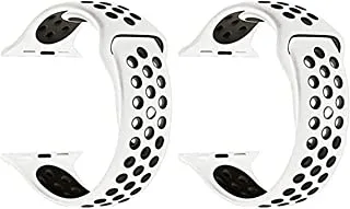 Strap Watch openwork 2 pieces For Apple Watch size 38/40 white/black