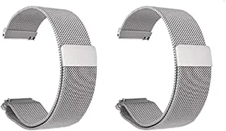 Strap watch magnetic 2 pieces for apple watch size 22 siliver