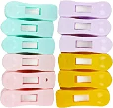 Semco Chip Clips, Multi-Purpose Plastic Clips, Hanger Clips for Baby's Flat Thin Clothes Hangers, Clothes Pin Easily Clip-On Shorts Closet Multicolor