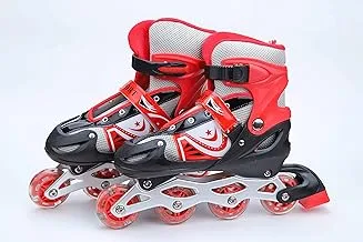 Skating shoes single row - adjustable roller skate shoes, red * black size (39:42)