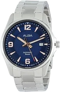 Alba Watch for Men, Quartz Movement, Analog Display, Silver Stainless Steel Strap-AS9N49X