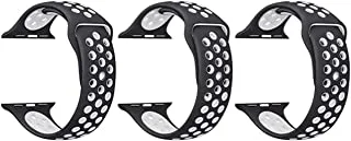 Strap watch openwork 3 pieces for apple watch size 38/40 black/white