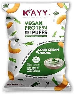 Kayy vegan protein puffs sour cream & onions 30 gm