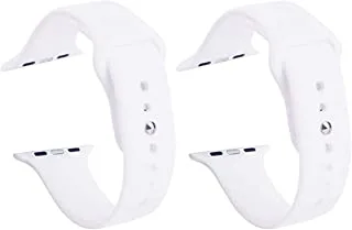 Strap Watch silicon 2 pieces For Apple Watch size 38/40 white