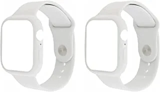 Strap Watch 2 in 1 2pieces For Apple Watch size 42/44 white