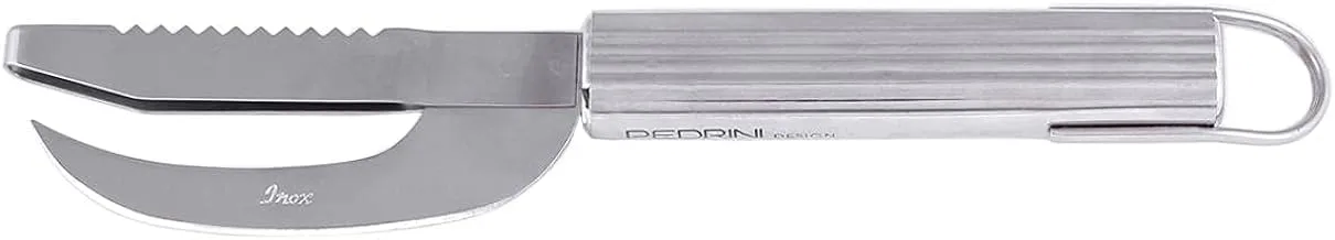 PEDRINI acciaio & acciaio stainless steel large fish scaler, silver pd-6064-8aa