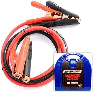 Superdrive 800Amp Jumper Cables for Car Battery, Heavy Duty Automotive Booster Cables for Jump Starting Dead or Weak Batteries with Carrying Blue Plastic Box Included