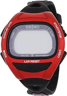 Seiko Watch for Men, Quartz Movement, Digital Display, Red Rubber Strap-SBEF039J