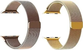 Strap Watch magnetic 2 pieces For Apple Watch size 38/40 gold/light gold