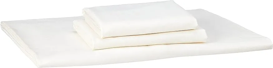 NICE HOME Flat Bed Sheet Set - 2 Pillow Cases and 1 Bed Sheet - Size 120x200cm Offwhite