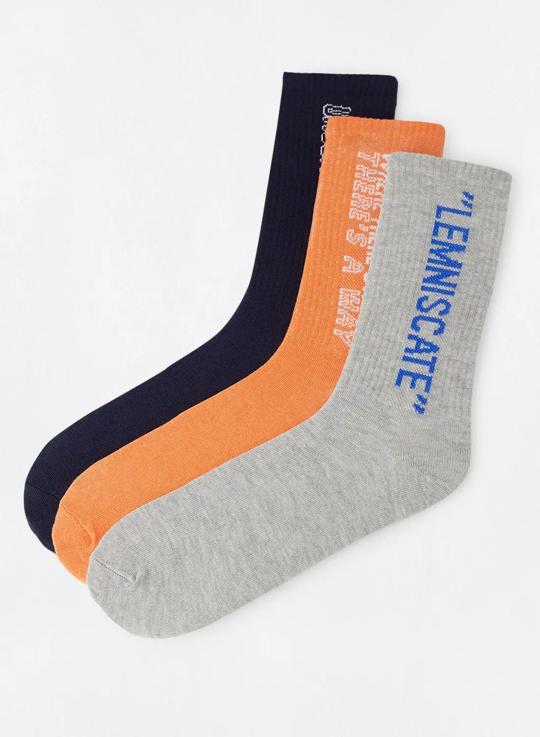 trendyol Printed Crew Socks (Pack of 3)