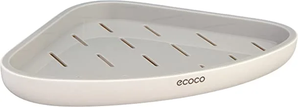 ECOCO E2030 Corner Shelf Bathroom Elbow Corner Shelf Multipurpose Soap Holder - White Grey