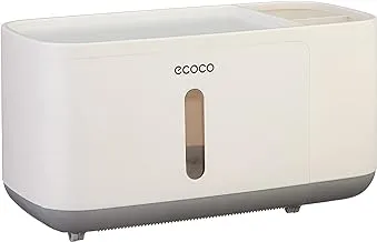 Ecoco E1808 Multi Funcrion Bathroom Wall Mounted Tissue Box - White